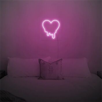 Brighten Up Your Romance and Celebrations: Melting Heart LED Neon Sign for Weddings, Anniversaries, and Home Decor.