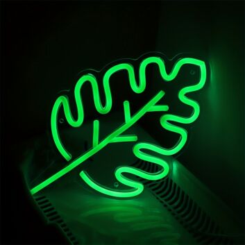 Transform Any Room into a Tropical Paradise with the Monstera Leaf Wall LED Neon Sign Night Light - Perfect for Home Décor, Bars, and Themed Events.