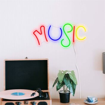 Rainbow Music Script LED Neon Sign