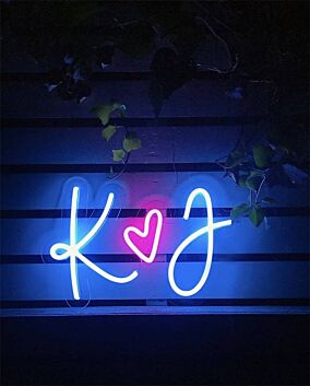 Brighten Your Special Day and Spaces: Name Sign Wedding K Love J LED Neon Sign for Weddings, Home Décor, and Celebratory Events