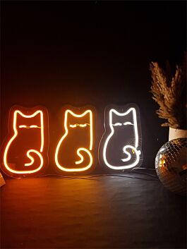Brighten Your Space in Style: Neon Cute Cat LED Sign for Home, Office, Bar, and Playful Party Decorations