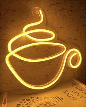 Enhance Your Cafe or Kitchen Ambiance with the Neon Sign Coffee Cup LED Neon Sign - Perfect for Coffee Lovers and Trendy Decor Enthusiasts.
