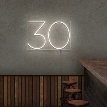 Celebrate Milestone Birthdays and Anniversaries with the Number 30 LED Neon Sign - Perfect for Parties, Home Decor, and Gift Ideas