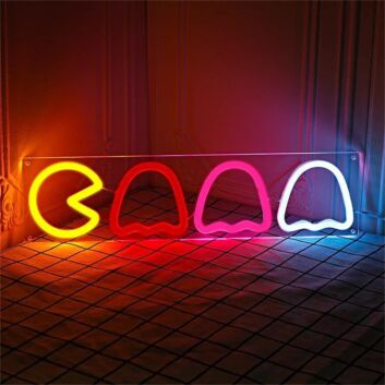 Brighten Up Your Game Room or Bar: The Pac Man Logo LED Neon Light Brings Retro Fun to Any Space