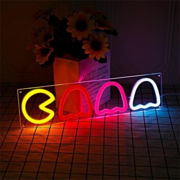 Brighten Up Your Game Room or Bar: The Pac Man Logo LED Neon Light Brings Retro Fun to Any Space