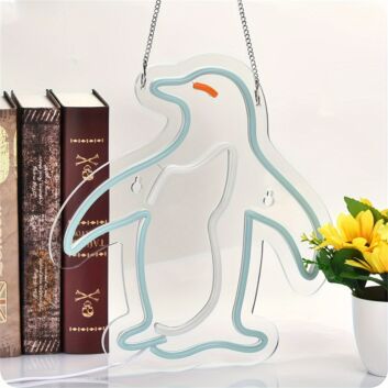 Penguin Outline Mini LED Neon Sign