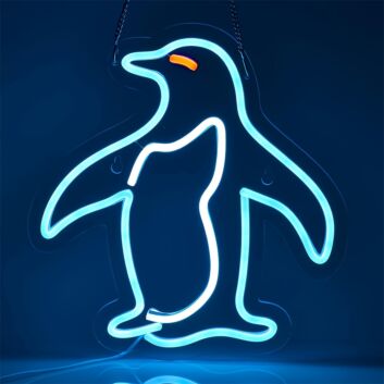 Penguin Outline Mini LED Neon Sign