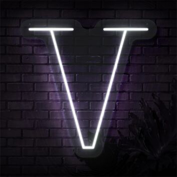 Brighten Your Space: Personalized Initial Letter V LED Neon Sign, Perfect for Weddings, Home Decor, and Office Ambiance.