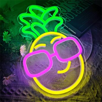 Brighten Your Space: Pineapple LED Neon Sign Light for Home, Bar, and Tropical-themed Events