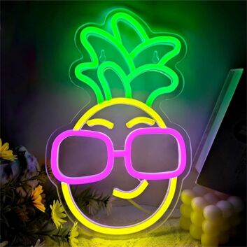 Brighten Your Space: Pineapple LED Neon Sign Light for Home, Bar, and Tropical-themed Events
