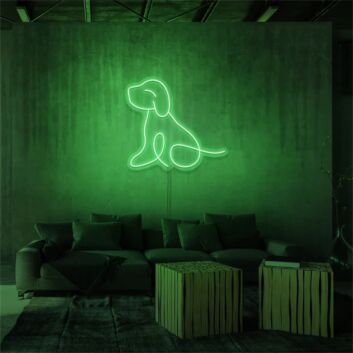 Sitting Puppy Outline LED Neon Sign