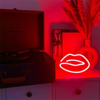 Brighten Up Your Space: Red Lips LED Neon Sign for Home Decor, Office Vibes, and Trendy Bar Settings