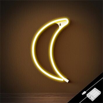 Brighten Your Space: Room Moon Blue LED Neon Sign for Home Decor, Office Ambiance, and Festive Celebrations