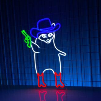 Beleuchten Sie Ihre Bar, Ihr Spielzimmer oder Ihre Männerhöhle mit dem skurrilen Cowboy-Waschbär mit Pistole LED-Neonschild – perfekt, um jeder Versammlung oder jedem Raum eine einzigartige Note zu verleihen!