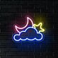Starry Night Moon, Star and Cloud LED Neon Sign