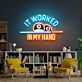 It Worked in My Hand Pool Quote UV LED Neon Sign for Billiards Room Decor