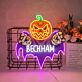 BECKHAM Halloween Pumpkin and Bat LED Neon Sign