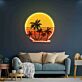 Tropical Palm Sunset UV LED Neon Sign