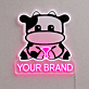 Custom Mascot and Business Name UV LED Neon Sign