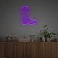Cowboy Boot Outline LED Neon Sign