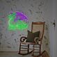 Green Dragon with Purple Wings LED Neon Sign
