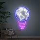 Earth Globe Light Bulb LED Neon Sign