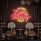 Happy Birthday Script with Heart LED Neon Sign