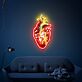 Flaming Anatomical Heart UV LED Neon Sign for Gothic Wall Art