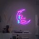 Crying Crescent Moon Face LED Neon Sign