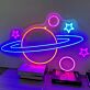 Brighten Your Child's Space-Themed Room or Next Space-Inspired Party with the Planet Saturn Neon Sign UFO LED Neon Lights - Perfect for Bedroom Wall Decor and Kid-Friendly Events