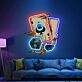 Playing Cards and Dice UV LED Neon Artwork