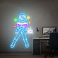 Astronaut Reading a Book with Coffee LED Neon Sign