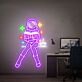 Astronaut Reading a Book with Coffee LED Neon Sign