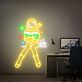 Astronaut Reading a Book with Coffee LED Neon Sign
