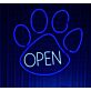 OPEN Paw Print LED Neon Sign