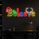 Brighten Your Festive Celebrations: Believe Christmas Hat Led Neon Sign Candy Cane Christmas Neon Sign for Home Decor, Office Festivities, and Holiday Parties.