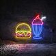 Brighten Your Restaurant, Bar, or Kitchen: The Burger And Shake Led Neon Sign - Perfect for Food-Inspired Spaces and Events!