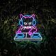 Bring the Beat to Your Space with Cat Playing DJ LED Sign - A Perfect Neon Light for Home, Bars, Clubs, and Cat Lovers' Gatherings.