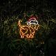 Brighten Up Your Home, Office, or Holiday Party with the Festive Glow of the Dachshund Christmas Hat Led Neon Sign - Perfect for Any Christmas Celebration.