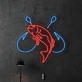 Cast a Glow on Your Space: Fishing Led Sign Sea Animal Lover Neon Light for Home Decor, Bars, and Outdoor Party Ambience