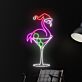 Transform Your Festive Celebrations and Spaces: Flamingo Christmas Hat Led Neon Sign & Flamingo Martini Led Sign - Perfect for Home Decor, Office Ambiance, Storefronts, Bars, and Seasonal Weddings
