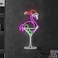 Transform Your Festive Celebrations and Spaces: Flamingo Christmas Hat Led Neon Sign & Flamingo Martini Led Sign - Perfect for Home Decor, Office Ambiance, Storefronts, Bars, and Seasonal Weddings