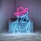 Elevate Your Decor: Make Spaces Shine with France Bulldog Cowboy Led Neon Sign for Bars, Offices, and Home Celebrations.