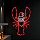 Lobster with Santa Hat LED Neon Sign