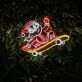 Santa Claus Skateboarding Led Neon Sign