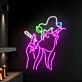 Woman in Cowboy Hat Smoking LED Neon Sign