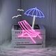 Summer Beach Chair Umbrella Led Neon Sign Beach Lover Neon Light