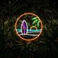 Summer Beach Surfboard Led Neon Sign Chill On The Beach Led Sign Beach Lover Neon Light