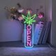 Weed Leaf Open Logo Led Neon Sign Smoking Machine Led Sign Smoking Shop Neon Light Shop