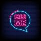 Kiss Me With Talking Bubble LED Neon Sign